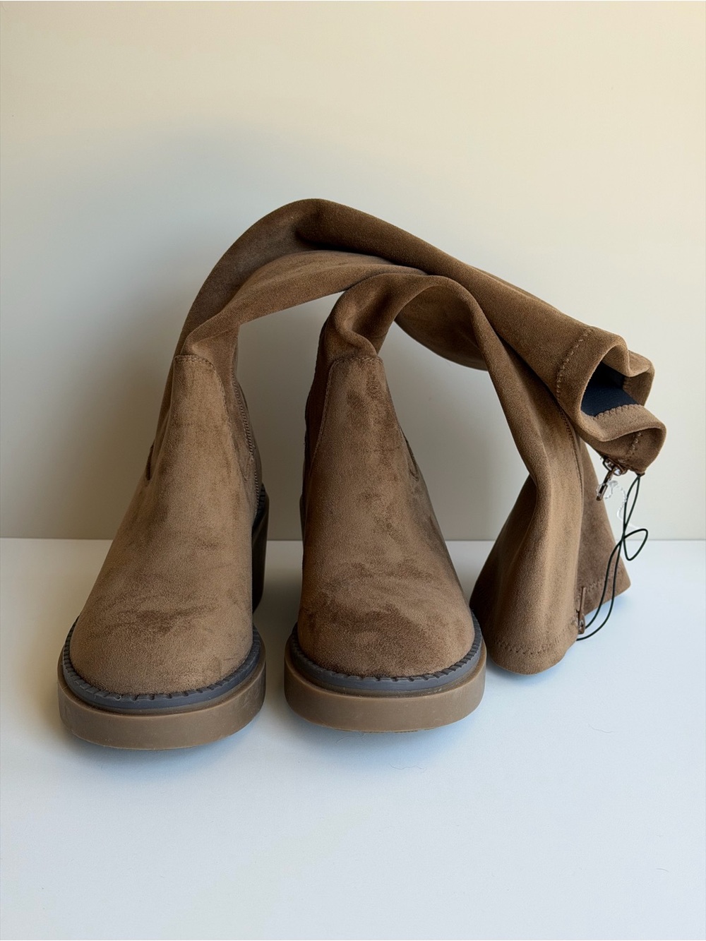 NWOT White Mountain Women's Tall Tan Suede Over-the-Knee Boots - Picture 7 of 8